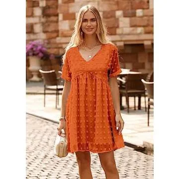 KIRUNDO Womens Casual Summer Dress 2024 in Orange