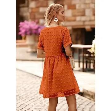 KIRUNDO Womens Casual Summer Dress 2024 in Orange