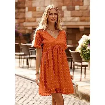 KIRUNDO Womens Casual Summer Dress 2024 in Orange