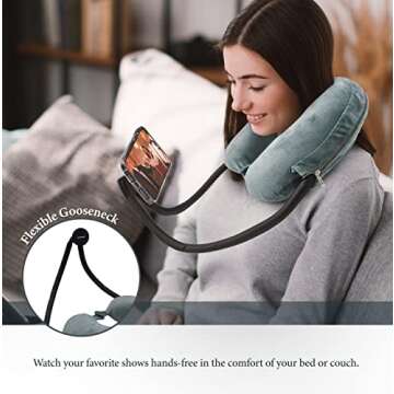 ENCASED Neck Pillow Phone Holder for iPhone - Magnetic Gooseneck Arm, Perfect for Laying in Bed/Car/...
