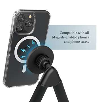 ENCASED Neck Pillow Phone Holder for iPhone - Magnetic Gooseneck Arm, Perfect for Laying in Bed/Car/Couch or Travel - Ultra Comfortable Memory Foam for Kids and Adults (Compatible with MagSafe)