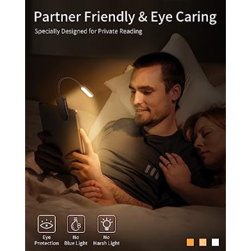 Rechargeable Book Light 2 Pack Eye-Caring LED Reading Lamp