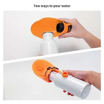 PYD Life Sublimation Dogs Pets Water Bottle 20 OZ White with Silicone Lid and Carabiner Stainless Steel Single Wall Water Bottles for Tumbler Heat Press Sublimation Oven Printing (Orange Lids)