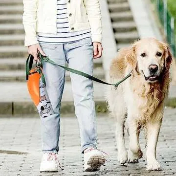 PYD Life Sublimation Dogs Pets Water Bottle 20 OZ White with Silicone Lid and Carabiner Stainless Steel Single Wall Water Bottles for Tumbler Heat Press Sublimation Oven Printing (Orange Lids)