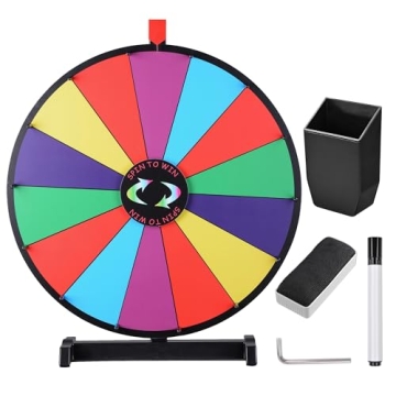 WinSpin 24" Heavy Duty Spinning Prize Wheel with 14 Slots for Events & Games