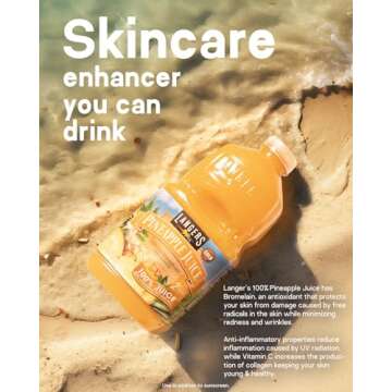 Langers 100% Juice with Vitamin C, Pineapple, 64 Fl Oz, Pack of 8