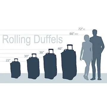 Rockland Rolling Duffel Bag, Black, 22"