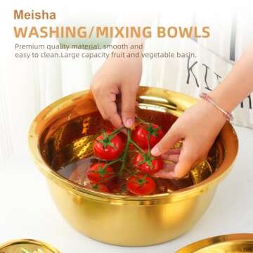 Meisha Colander, 3Pcs Stainless Steel Kitchen Tool 3 in 1 Drain Basket Fruit and Vegetable Cutter St...