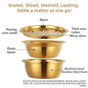 Meisha Colander 3-Piece Stainless Steel Kitchen Tool Set