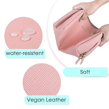 Stylish PU Leather Makeup Bag Organizer for Travel & Makeup