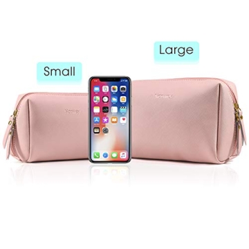 Stylish PU Leather Makeup Bag Organizer for Travel & Makeup