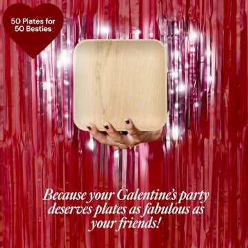 Chic Leaf Palm Leaf Plates Disposable Inch Square Pack Compostable Biodegradable & Eco Friendly Plates,Microwave Safe Disposable for Party (50, 8" Pack)