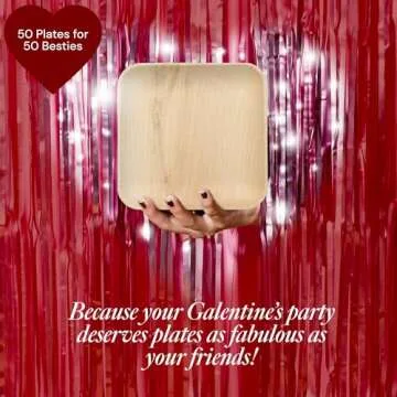 Chic Leaf Palm Leaf Plates Disposable Inch Square Pack Compostable Biodegradable & Eco Friendly Plates,Microwave Safe Disposable for Party (50, 8" Pack)