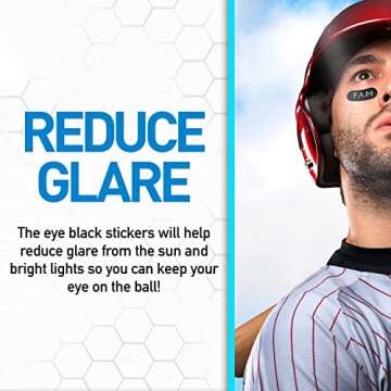 Franklin Sports Eye Black Stickers for Kids - Customizable Lettering Baseball and Football Eye Black...