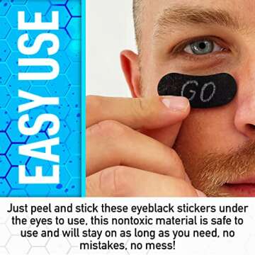 Franklin Sports Eye Black Stickers for Kids - Customizable Lettering Baseball and Football Eye Black Stickers - White Pencil Included