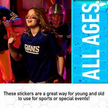 Franklin Sports Eye Black Stickers for Kids - Customizable Lettering Baseball and Football Eye Black Stickers - White Pencil Included