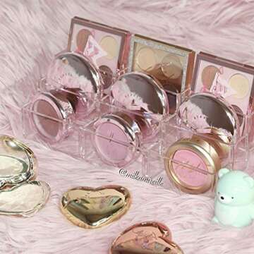 BY ALEGORY byAlegory (Set Of 2) Acrylic Tiered Compact Makeup Organizer For Bronzer Highlighter Powder Blush 9 Space Storage 3 Tier Cosmetic Beauty Container - Clear