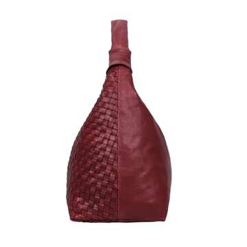 ANTONIO VALERIA Gift For Women Addison Braided Red Leather Tote Bag for Women