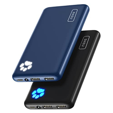 INIU 2 Pack Portable Charger Slim USB C 10000mAh