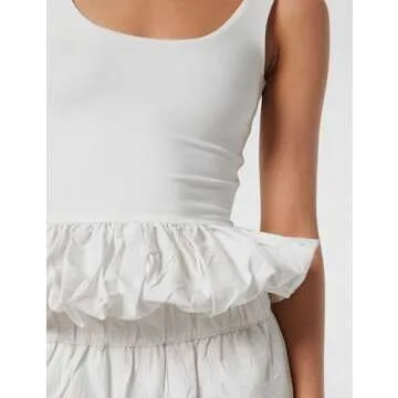 Yimoon Ruffle Backless Crop Tank Top for Summer Wear