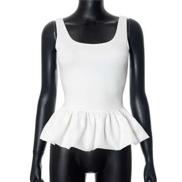 Yimoon Ruffle Backless Crop Tank Top for Summer Wear