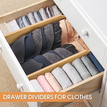 Bamboo Drawer Dividers for Easy Home Organization 4-Pack