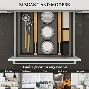 Bamboo Drawer Dividers for Easy Home Organization 4-Pack