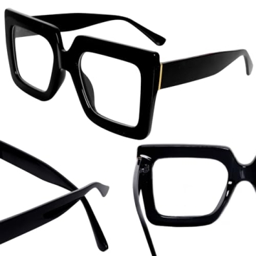 Fashionable hoyuwak Oversized Square Blue Light Glasses
