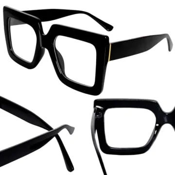 Fashionable hoyuwak Oversized Square Blue Light Glasses