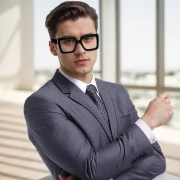 Fashionable hoyuwak Oversized Square Blue Light Glasses