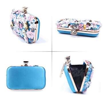 Lanpet Women Clutches Flower Evening Handbag Chain Strap Shoulder Bag