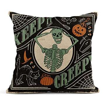 Rouihot Halloween Throw Pillow Covers Set of 4