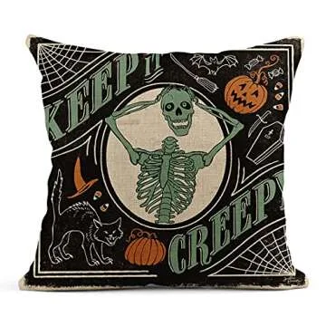Rouihot Halloween Throw Pillow Covers Set of 4