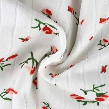 Floral Cami Top Women Summer Graphic Sexy Y2k Lace Trim Ribbed Crop Tank Top Basic Cropped Camisole (S, Red Floral White)