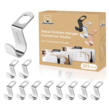 ZEDODIER Metal Clothes Hanger Connector Hooks, 20 Pack Super Sturdy Hanger Extender Hooks, Efficient...