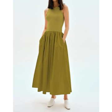 MISSACTIVER Sleeveless Maxi Dress with Pockets - Summer Ready