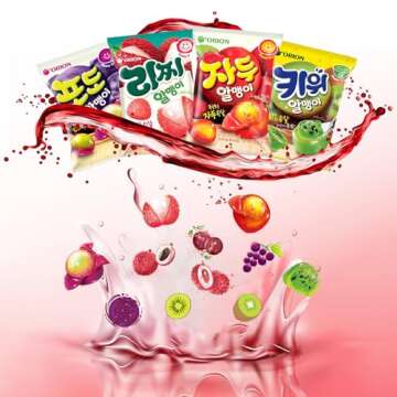 Fruit Peelable Candy - 4D peelable Gummies, 9.46oz Jelly Filled Gummies, Gluten Free Individually Wrapped Korean Snacks, Sweet Crystal Fudge for Party Father's Day Gifts (4 Bags)