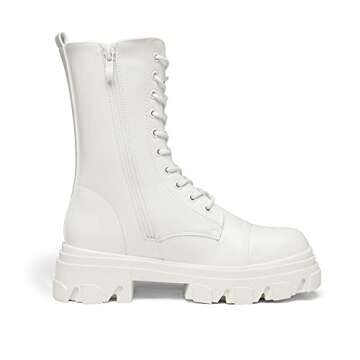 DREAM PAIRS Women's DMB215 Combat Boots Lace up Mid Calf Boots Low Heel Chunky Platform Riding Boots...