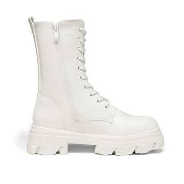 DREAM PAIRS Women's DMB215 Combat Boots Lace up Mid Calf Boots Low Heel Chunky Platform Riding Boots...