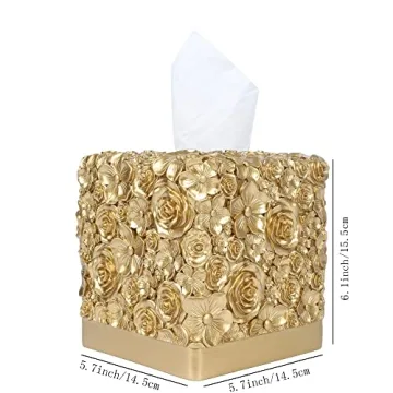 Hymmah Modern Square Tissue Box Cover Elegant Home Decor