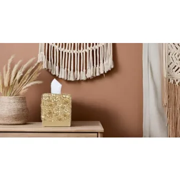 Hymmah Modern Square Tissue Box Cover Elegant Home Decor