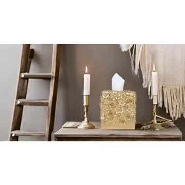 Hymmah Modern Square Tissue Box Cover Elegant Home Decor