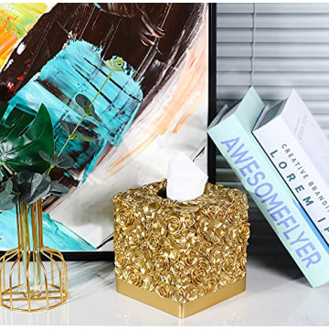 Hymmah Modern Square Tissue Box Cover Elegant Home Decor