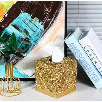 Hymmah Modern Square Tissue Box Cover Elegant Home Decor