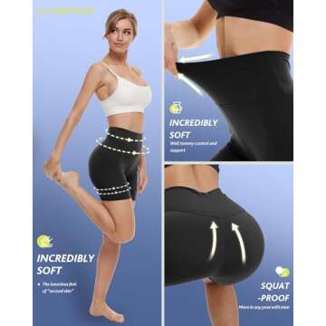 CAMPSNAIL 4 Pack Biker Shorts for Women High Waist - 3"/5"/8" Tummy Control Soft Athletic Yoga Worko...