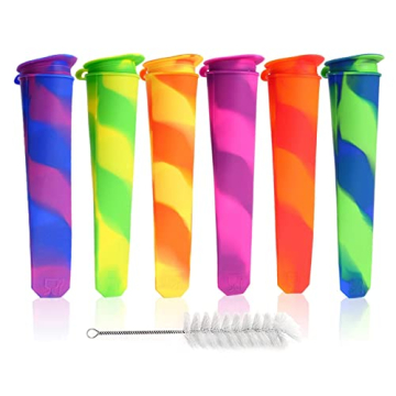 Silicone Ice Pop Molds Wpunwen Ice Popsicle Molds with Lids 6 Pcs Silicone Popsicle Molds for Kids w...