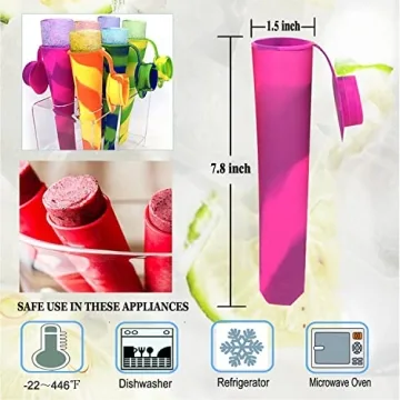Colorful Wpunwen Silicone Ice Pop Molds for Kids