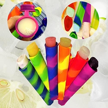 Colorful Wpunwen Silicone Ice Pop Molds for Kids
