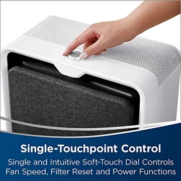 Bissell air 320 Smart Air Purifier with HEPA and Carbon Filters for Large Room and Home, Quiet Bedroom Air Cleaner, Auto Mode, 2768A, White/Grey