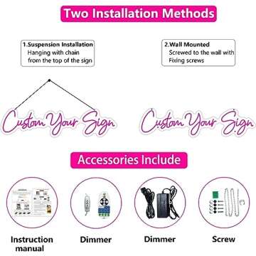 Custom Neon Signs for Wall Decor LED Large Personalized Neon Light Signs for Bedroom Wedding Birthday Customizable Name Light up Sign Pink Sign Family Boy Girl Decoration Gift